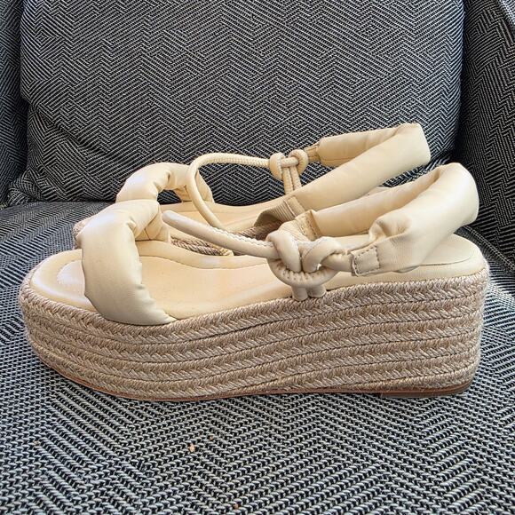 Equitare Kinga platform espadrille sandals in cream/Beige - Picture 8 of 16